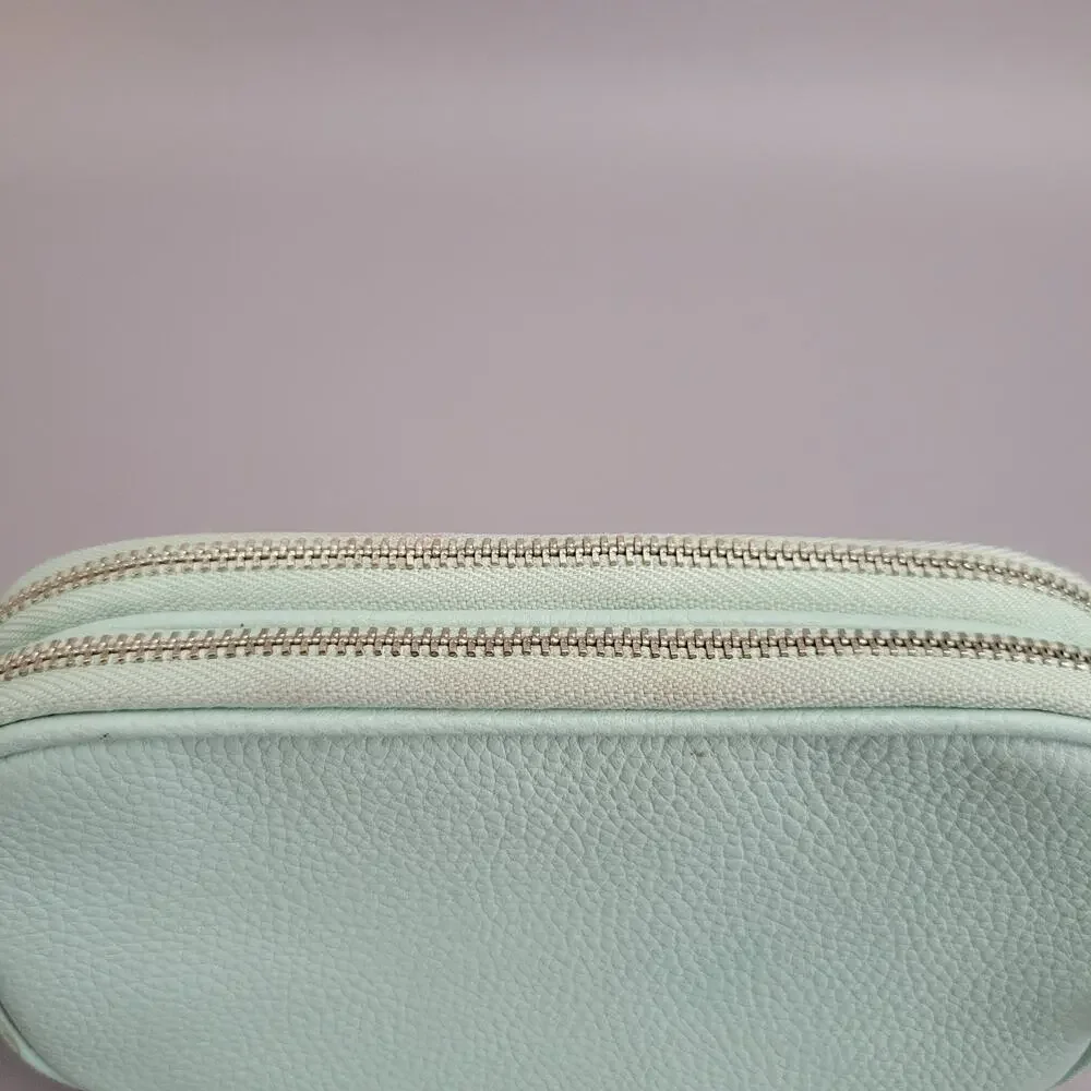 Coach Jes Tiffany Blue crossbody Double Zip Mini